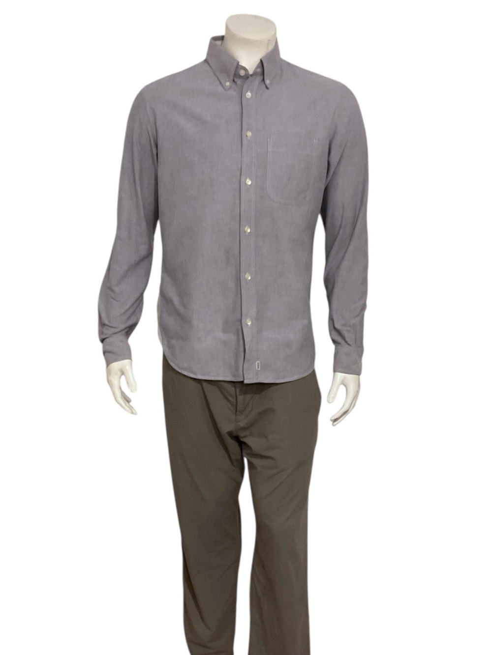 Wings + Horns Men's Gray Button-Down Long-Sleeve Shirt